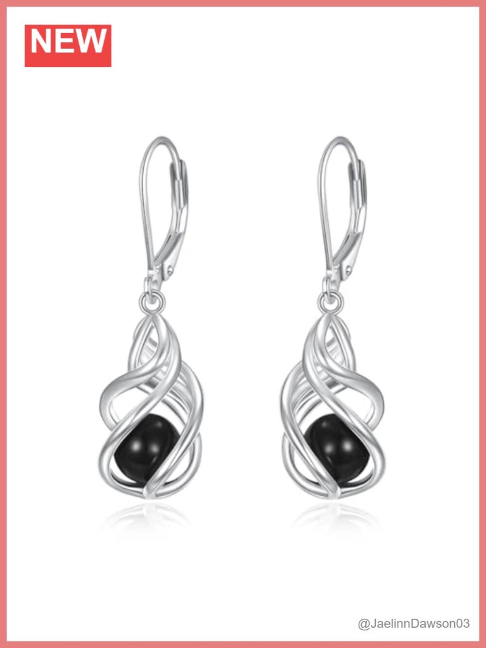 Sterling Silver Black Onyx Dangle Earrings for Women